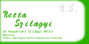 netta szilagyi business card